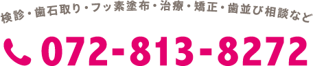 検診・歯石取り・フッ素塗布・治療・矯正・歯並び相談など